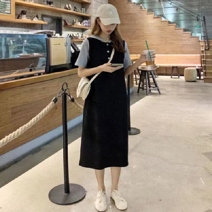 2021 large women's summer clothes lazy wear dress fat mm hooded casual skirt over the knee long skirt