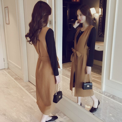 Big size spring new fat sister cover belly show thin dress very Xianqi age reduction net red two piece suit