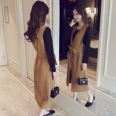 Big size spring new fat sister cover belly show thin dress very Xianqi age reduction net red two piece suit