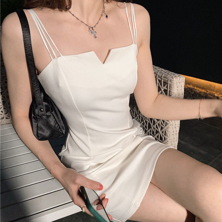 2021 nightclub dress sexy suspender dress bar V-neck dress banquet party buttock skirt slim dress summer