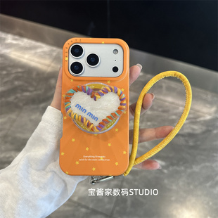 宝酱家·星宇橙爱心磁吸支架适用16 13pro保护套 17iPhone手机壳13苹果14promax软壳15创意新款