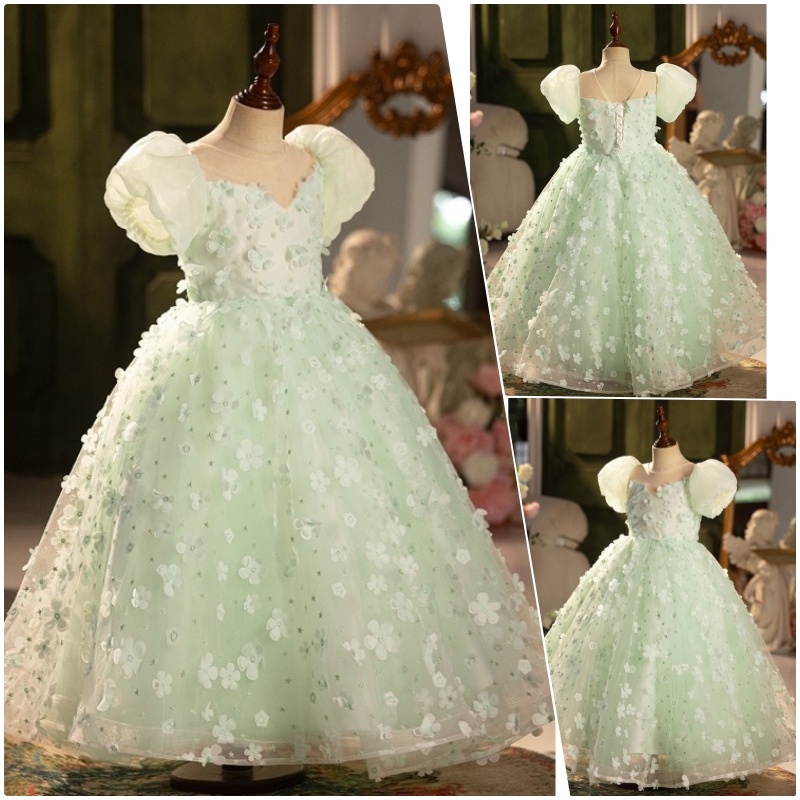 新款儿童礼服泡泡袖中大童可爱