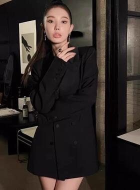 黑色韩系显瘦西装2025年春秋外套新款修身设计收臀显气质女款西服