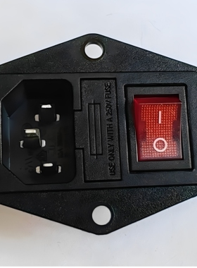 进口JEC电源插座保险丝三合一JR-101-1FR开关带红灯10A250VAC