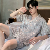 睡衣夏季 夏款 2026新款 男士 冰丝套装 薄款 短袖 高级感凉感家居服夏天