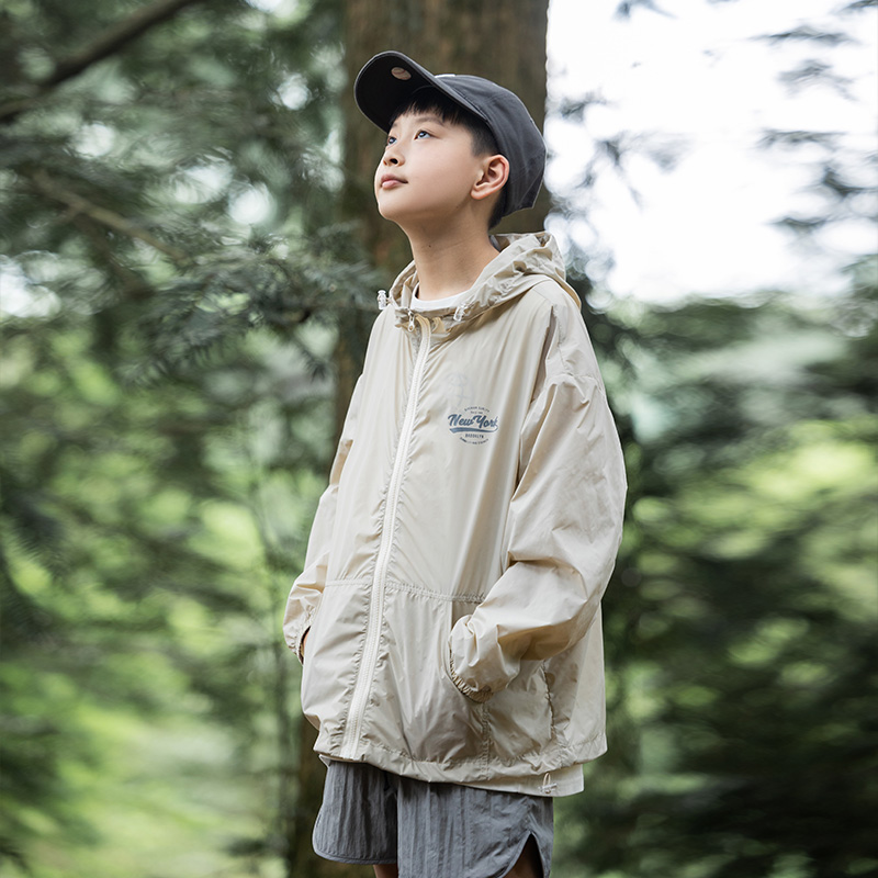 夏季新款潮流防晒衣男童皮肤衣超薄透气宽松防晒服薄款外套