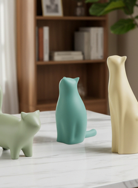 猫咪摆件客厅电视柜家居工艺品