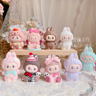 可爱拉布布Labubu桌面摆件香薰石膏娃娃白胚DIY涂色手工女生礼物