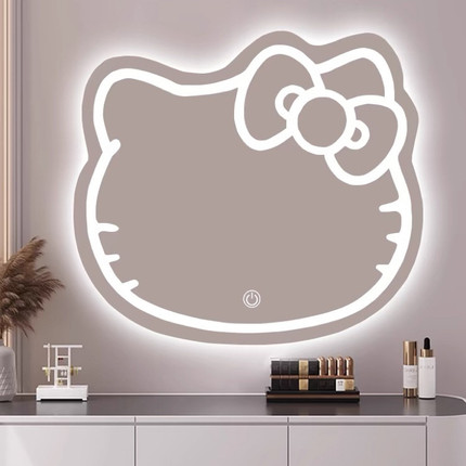 hellokitty智能浴室镜led灯壁挂化妆镜梳妆桌网红异形补光灯镜子