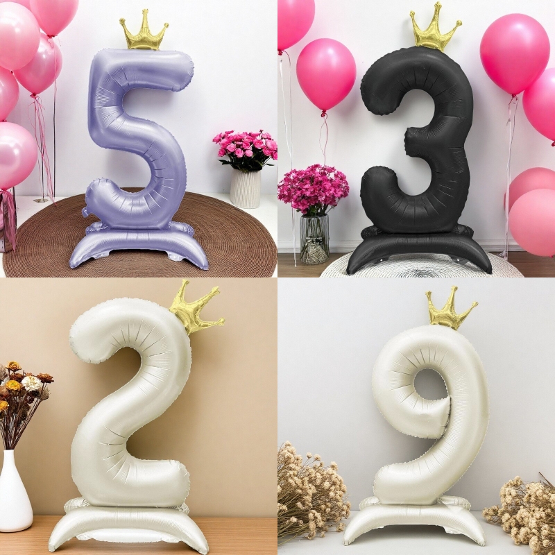 40寸站立皇冠数字铝膜气球生日