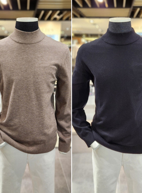 0101冬装EDITION纯色羊绒混纺商务内搭半高领男士打底衫针织衫2色