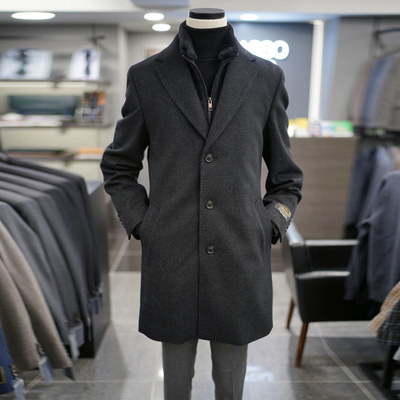 BASSO中长款毛呢冬季毛呢大衣