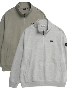 2025秋National Geographic国家地理混合灰色拉链半开领长袖卫衣R