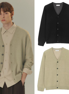 0101冬款Mind Bridge心桥燕麦色黑色V领羊毛混纺针织开衫2色