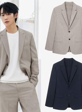 特价63折丁海寅明星款0320春Mind Bridge心桥浅米色休闲西服外套