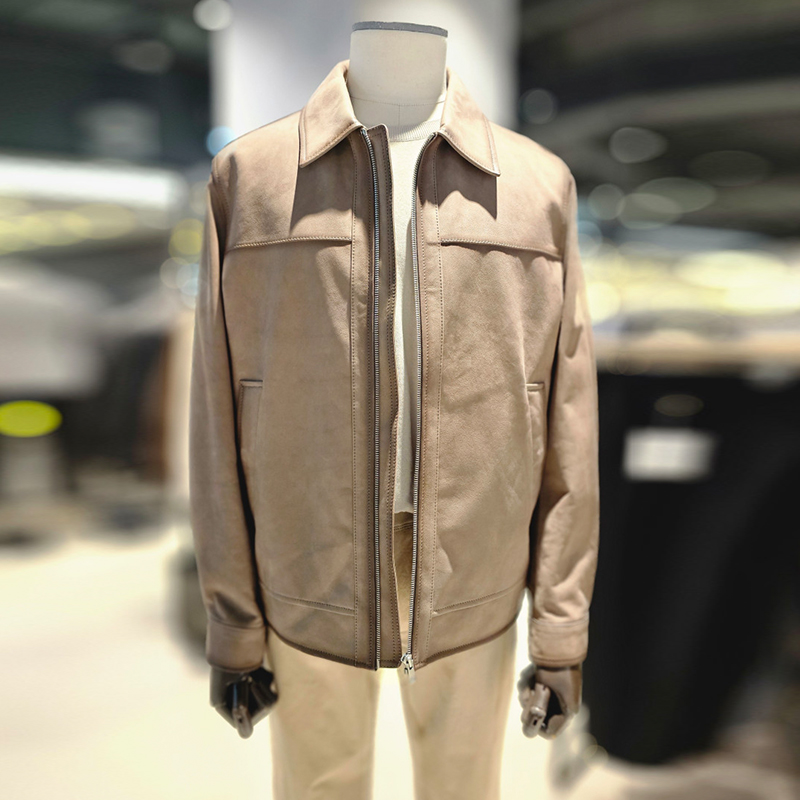 SIEG熙格米色帅气外套羊皮夹克