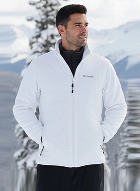 0301冬59折Columbia哥伦比亚白色辑格立领保暖商务休闲棉衣夹克R