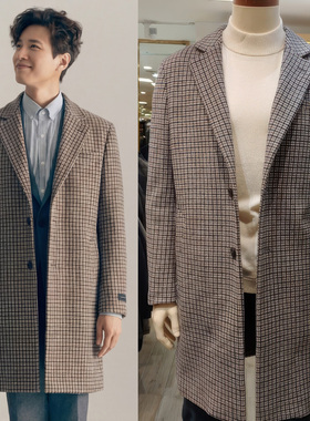 $国内现货180码元彬韩国明星同款36折冬OLZEN商务休闲毛呢大衣男
