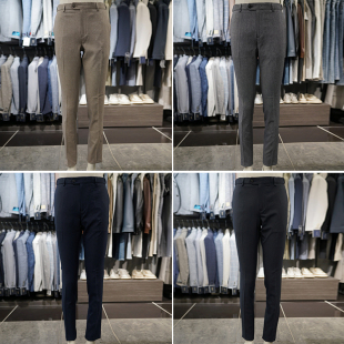 休闲裤 时尚 4色 BASSO炭灰色隐形松紧腰商务绅士男士 0325夏款