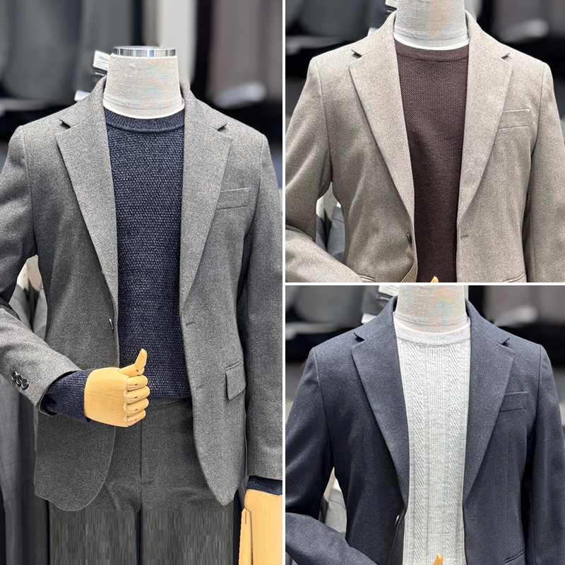 两粒单排扣男士休闲西服套装