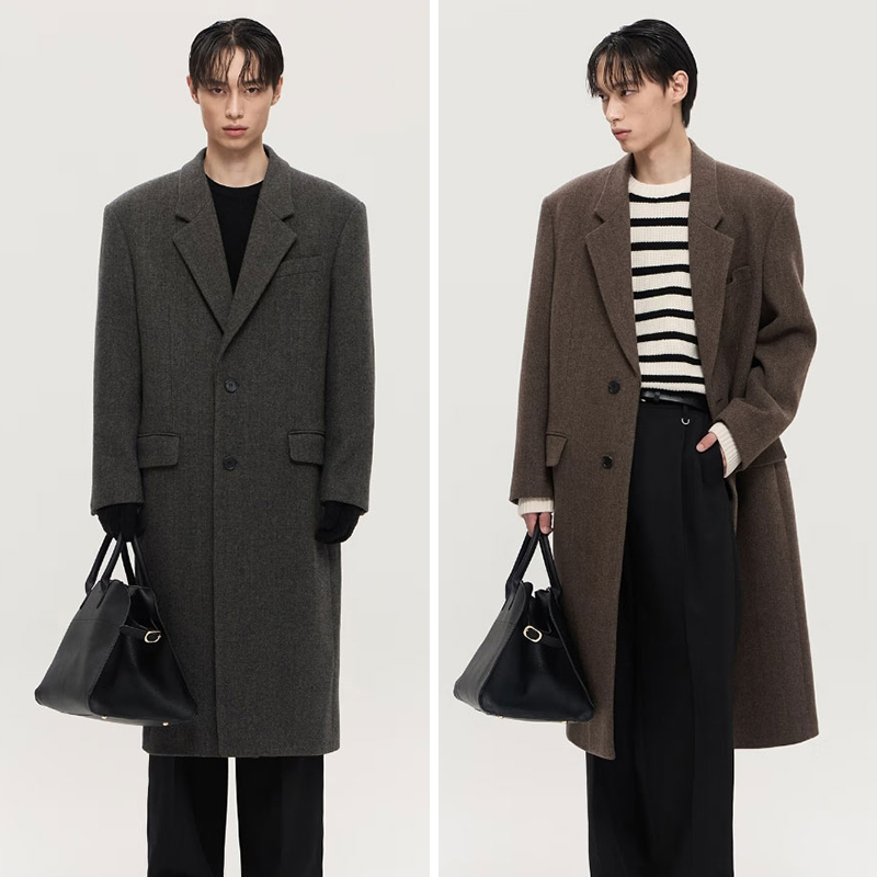TNGT长款毛呢秋冬毛呢大衣