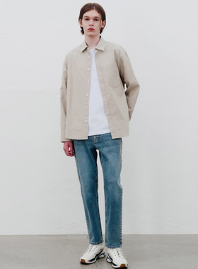 0101春款Mind Bridge心桥男士韩版混靛蓝色棉质休闲牛仔裤