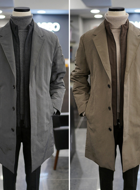 DR0130秋装38折特价BASSO两件式两件套马甲+棉衣中长款棉衣外套男