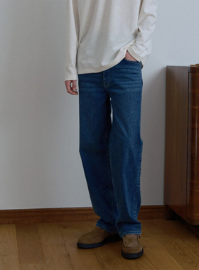 2026年春季新款Mind Bridge心桥男深靛蓝色棉混纺水洗牛仔裤长裤