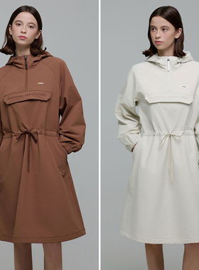 2025年秋冬National Geographic国家地理女士束腰防风连帽连衣裙R