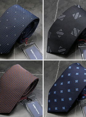 0301四季款BASSO韩版男士7.5cm商务上班职业韩版真丝男士窄版领带