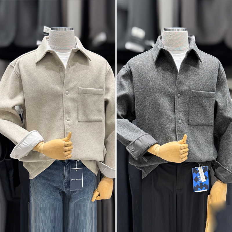 时尚翻领宽松休闲衬衫式夹克