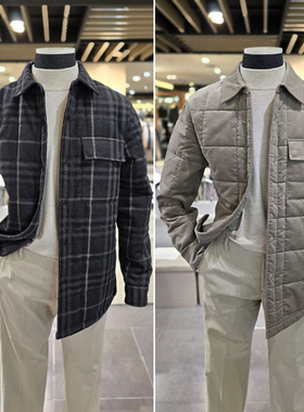 0101冬66折EDITION韩版休闲翻领棕色夹棉男士外穿衬衫短款夹克3色