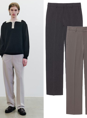 0101春款Mind Bridge心桥灰色黑色侧面松紧带弹力直筒休闲长裤5色