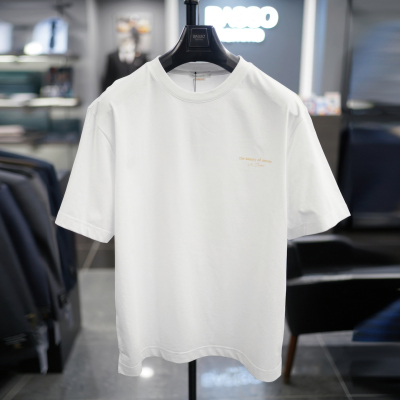 BASSO夏季柠檬印花侧开口T恤