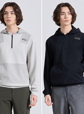 2025秋韩国高尔夫品牌CHALLENGER柔软手感补丁连帽长袖T恤卫衣