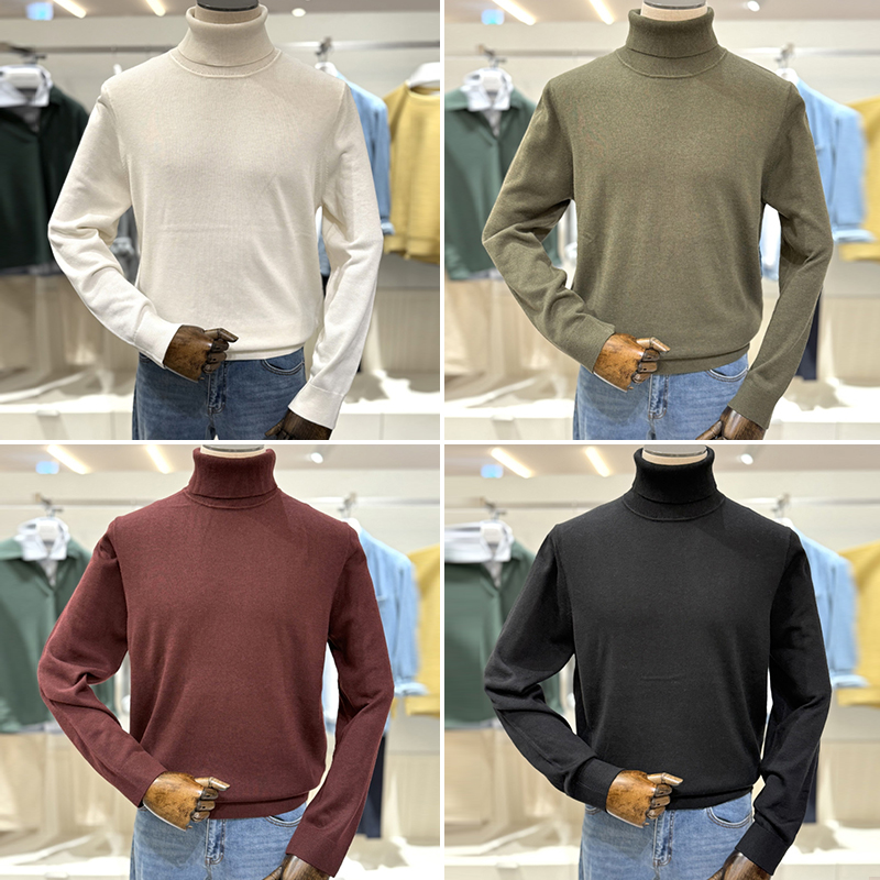 男士可翻高领羊绒针织衫5色