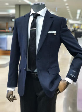 0120秋冬款设计师系列GARNET深藏青色职业正装双扣羊毛西服套装