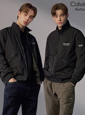 0301冬款Calvin Klein黑色藏青色立领拉链双面穿防水夹克外套2色R