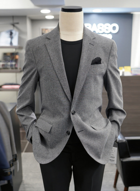 0521夏款BASSO韩版黑色小格纹韩版男士日常休闲潮流西服上衣外套