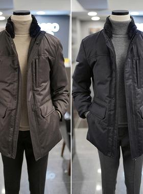 DR1220冬3折特价BASSO可拆卸水貂毛领兔毛内里西伯利亚鹅绒羽绒服