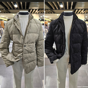 DR0102冬63折特价EDITION双层领绒面革超轻鹅绒短款夹克羽绒服2色