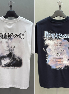 0315夏款Liberclassy白色黑色背面印花纯棉简约短袖T恤2色