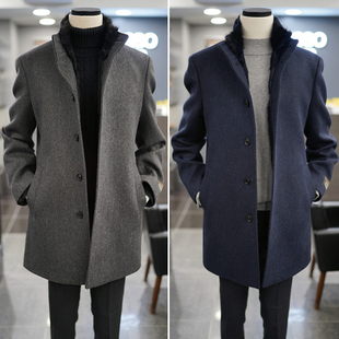 0301冬BASSO棕色羊毛混纺兔毛麝鼠毛可拆卸内里中长款毛呢大衣