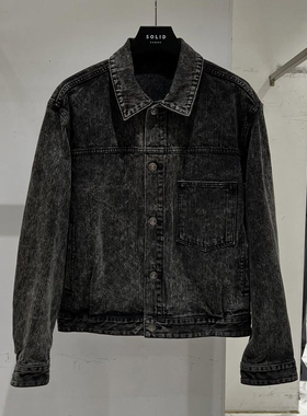 2025年秋季新款SOLID HOMME韩国代购高端男装烟灰色纯棉牛仔外套Q