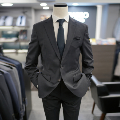 BASSO男士韩版羊毛混纺西服套装