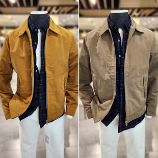 0120秋装39折特价EDITION芥末黄色深米色男士拉链外套夹克男士2色
