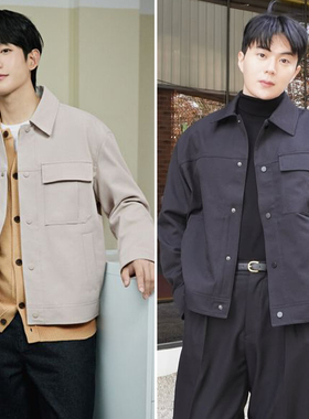 丁海寅明星款0320春Mind Bridge心桥翻领口袋按扣宽松夹克外套