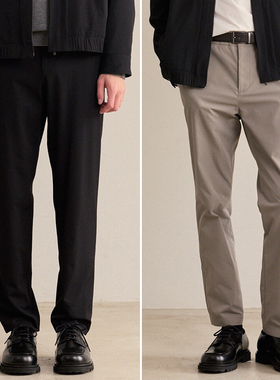 0101秋季新款Mind Bridge黑色卡其灰色男士弹力商务时尚休闲裤