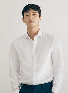 #国内现货春款朴叙俊韩国明星同款ZIOZIA白色上班基础款长袖衬衫