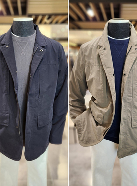 0101秋4折特价EDITION米色藏青色短款立领商务上班夹克外套2色男